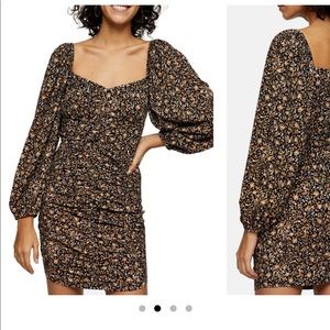 NWT Top Shop Ruched Sleeve Dress